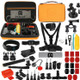PULUZ 53 in 1 Accessories Total Ultimate Combo Kits with Orange EVA Case (Chest Strap + Suction Cup Mount + 3-Way Pivot Arms + J-Hook Buckle + Wrist Strap + Helmet Strap + Extendable Monopod + Surface Mounts + Tripod Adapters + Storage Bag + Handleba
