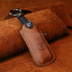For Mazda Old Style Car Cowhide Leather Key Protective Cover Key Case, Two Keys Version (Brown)