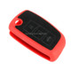 Car Flocking Plastic Key Protective Cover Three Buttons B for Nissan X-TRAIL / Teana / Qashqai / Sylphy / Tiida, Style 1 (Red)