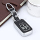 Car Auto PU Leather Intelligence Two Buttons Luminous Effect Key Ring Protection Cover for Honda Jade(Silver)