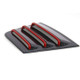 SSW048-C-R Carbon Fiber Red Car Side Window Louvers Air Vent Scoop Shades Cover for Dodge Charger 2011-2021