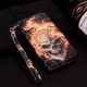 Flame Skull Pattern Colored Drawing Horizontal Flip Leather Case for Huawei P30 Lite, with Holder & Card Slots & Wallet & Lanyard