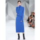 Autumn Winter Solid Color Long-sleeved Knitted Turtleneck Sweater + Skirt Suit (Color:Royal Blue Size:Free Size)