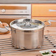 26cm Stainless Steel Thickened Double Bottom Steamer, Style:Single Layer