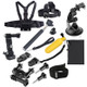 YKD -134 14 in 1 Head Strap + Chest Strap + Floating Handle Grip + Extendable Handle Monopod + Tripod Mount Adapter + Bike Handlebar Holder + Wrist Armband Strap + Suction Cup Mount Holder + 3-Way Adjustable Pivot Arm + Screws + Storage Pouch Set for