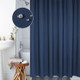 Thickening Waterproof And Mildew Curtain Honeycomb Texture Polyester Cloth Shower Curtain Bathroom Curtains,Size:150*200cm(Dark Blue)