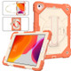 Contrast Color Robot Shockproof Silicon + PC Protective Case with Holder & Shoulder Strap For iPad 9.7 (2018) & (2017) / Air 2 / Air(Coral Orange+Beige)