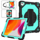 Contrast Color Robot Shockproof Silicon + PC Protective Case with Holder & Shoulder Strap For iPad 9.7 (2018) & (2017) / Air 2 / Air(Black+Mint)