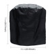 58x77cm 420D Oxford Cloth BBQ Round Protective Bag Charcoal Barbeque Grill Cover(Black)