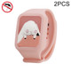 2 PCS Luminous Children Three-Dimensional Cartoon Silicone Anti-Mosquito Bracelet(Pink Rabbit)