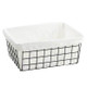 Wrought Iron Tabletop Snack Storage Box Sundries With Cloth Storage Basket(Black )