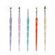 3 Sets Nail Pen Set Phototherapy Drawline Pen Painted Pen Flash Powder Pen Rod Smudge Carving Pen,Style: 5 In 1
