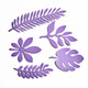 10 in 1 Creative Paper Cutting Shooting Props Tree Leaves Papercut Jewelry Cosmetics Background Photo Photography Props(Purple)