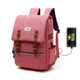 203 Outdoor Travel Shoulders Bag Computer Backpack with External USB Charging Port(Red)