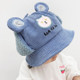 Autumn and Winter Thickened Children Ear Protection Fisherman Hat Corduroy Hat with Glowing Bear Pattern, Size: Head Circumference 52cm(Blue )