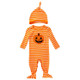 Halloween Baby Long-sleeved Striped Pumpkin Print One-piece Suit (Color:Yellow Size:80)