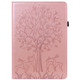 Tree & Deer Pattern Pressed Printing Horizontal Flip PU Leather Case with Holder & Card Slots & Sleep / Wake-up Function For iPad 9.7 2018/2017/Air 2/Air(Pink)