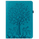 Tree & Deer Pattern Pressed Printing Horizontal Flip PU Leather Case with Holder & Card Slots & Sleep / Wake-up Function For iPad 9.7 2018/2017/Air 2/Air(Blue)