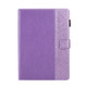 Glitter Powder Stitching Hot-pressed Changing PU Leather Case with Holder & Card Slots For 10 incn Universal Tablet(Purple)