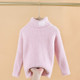 Letter Pattern Imitation Mink Velvet Children Turtleneck Knitted Sweater (Color:Pink Size:150cm)