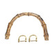 10 PCS Luggage Accessories Simulation Bamboo Handle With Metal Buckle(Middle Holes With Light Gold Button)