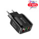 F002C QC3.0 USB + USB 2.0 Fast Charger with LED Digital Display for Mobile Phones and Tablets, EU Plug(Black)