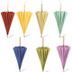 16 Bone Plain Straight Umbrella Small Fresh Long Handle Umbrella(Wooden Handle Vanilla Green)