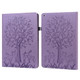 Tree & Deer Pattern Pressed Printing Horizontal Flip PU Leather Case with Holder & Card Slots & Sleep / Wake-up Function For iPad 9.7 2018/2017/Air 2/Air(Purple)