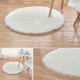 Long Plush Round Carpet Living Room Decoration Imitation Wool Carpet Mat, Size:180x180cm(Light Yellow)