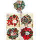 Christmas Decorations Cane Wreath Garland Door Hanger, Size: 38cm(Red Flower)