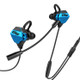 G10 1.2m Wired In Ear 3.5mm Interface Stereo Wire-Controlled HIFI Earphones Video Game Mobile Game Headset With Mic Deluxe Edition (Black Blue)