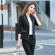 Simple Fashion Suit + Slim Trousers Two-piece Suit (Color:Black Size:XL)