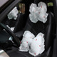 Bow Car Head Pillow Car Seat Neck Pillow Comfortable Cotton Car Supplies, Colour: Cherry Headrest