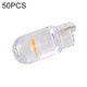 50 PCS T10 DC12V / 0.3W Car Clearance Light COB Lamp Beads (Yellow Light)
