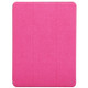 Cloth Texture Pattern Case for iPad 9.7 (2018) & iPad 9.7 inch (2017), with Three-folding Holder & Pen Slots(Magenta)