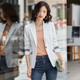 Business Wear Fashion Casual Suit Work Clothes Suit Jacket (Color:White Size:XXL)