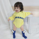 Plus Velvet Thickened Baby Casual Long Sleeve Triangle Romper Cute Big Eyes Loose Romper (Color:Yellow Size:100cm)