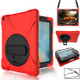 360 Degree Rotation Silicone Protective Cover with Holder and Hand Strap and Long Strap for iPad Pro 9.7(Red)