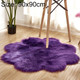 Diameter 90CM Home Furnishing Imitation Wool Carpet Bedroom Living Room Floor Mat Bay Window Cushion Office Chair Cushion Sofa Cushion(Purple)