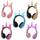 LX-CT888 3.5mm Wired Children Cartoon Glowing Horns Computer Headset, Cable Length: 1.5m(Rhino Horn Blue)