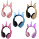 LX-CT888 3.5mm Wired Children Cartoon Glowing Horns Computer Headset, Cable Length: 1.5m(Rhino Horn Purple)