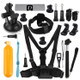 PULUZ 20 in 1 Accessories Combo Kits (Chest Strap + Head Strap + Suction Cup Mount + 3-Way Pivot Arm + J-Hook Buckles + Extendable Monopod + Tripod Adapter + Bobber Hand Grip + Storage Bag + Wrench) for GoPro HERO10 Black / HERO9 Black / HERO8 Black