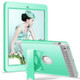 3 in 1 Honeycomb Silicone + PC Shockproof Protective Case with Holder For iPad 4 / 3 / 2(Mint Green + Grey)