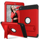 3 in 1 Honeycomb Silicone + PC Shockproof Protective Case with Holder For iPad 9.7 2018 / 2017(Red + Black)