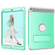 3 in 1 Honeycomb Silicone + PC Shockproof Protective Case with Holder For iPad Pro 10.5 inch(Mint Green + Grey)