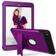3 in 1 Honeycomb Silicone + PC Shockproof Protective Case with Holder For iPad 9.7 2018 / 2017(Dark Purple + Black)
