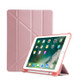 Multi-folding Shockproof TPU Protective Case for iPad 9.7 (2018) / 9.7 (2017) / air / air2, with Holder & Pen Slot(Pink)