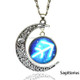 European and American Fashion Starry Sky Moon Gem Sagittarius Constellation Necklace