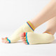 3 Pair Open-Toe Yoga Socks Indoor Sports Non-Slip Five-Finger Dance Socks, Size: One Size(Color Light Yellow)
