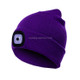 Unisex Warm Winter Polyacrylonitrile Knit Hat Adult Head Cap with 4 LED Lights(Purple)